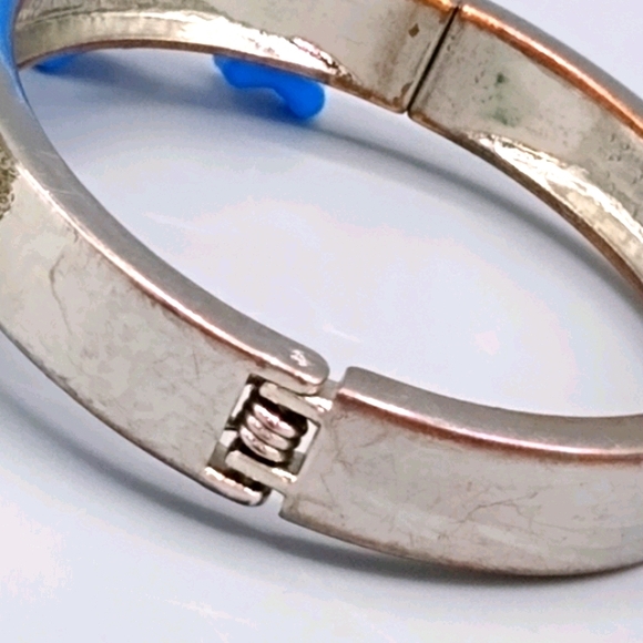 Silver Clamper Bangle Bracelet Mesh Bowtie Wedding Jewelry Vintage - Picture 10 of 16